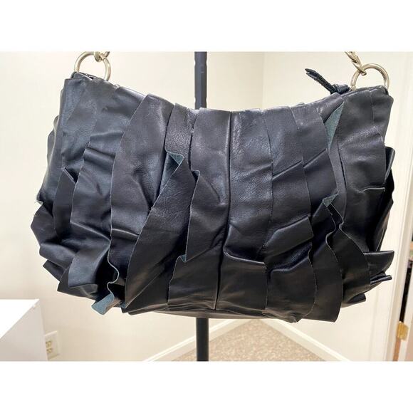 Ann Taylor Leather Purse with Ruffle Accent Detail - Size OS (EUC) - Picture 5 of 5